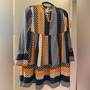 Polka Dot Print Smock Dress